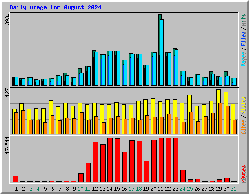 Daily usage for August 2024