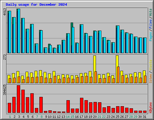 Daily usage for December 2024