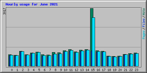 Hourly usage for June 2021