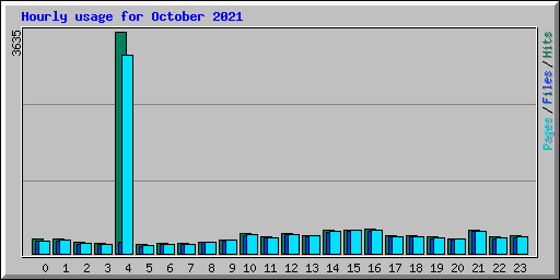 Hourly usage for October 2021