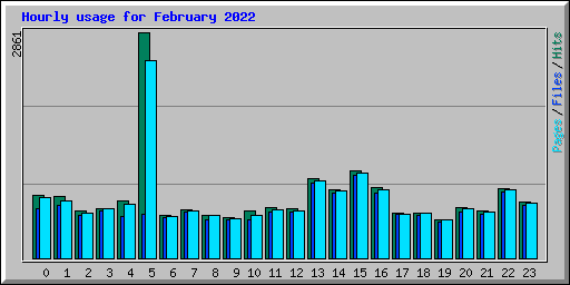 Hourly usage for February 2022