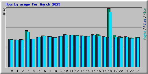 Hourly usage for March 2023